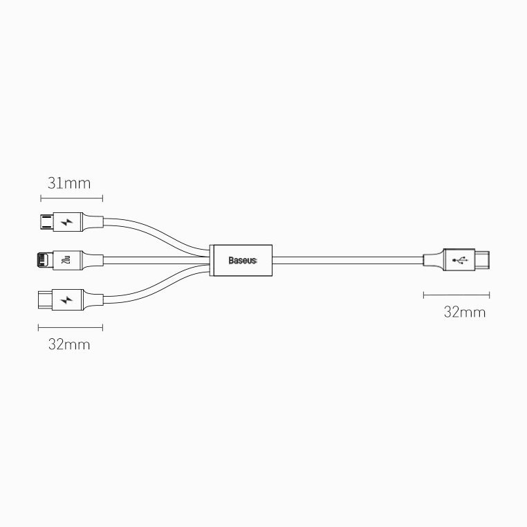 Baseus Rapid 3-in-1 USB Type-C Cable CAMLT-SC01 - 1.5m